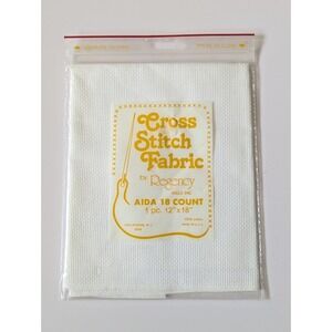 Regency 18ct AIDA Counted Cross Stitch Fabric WHITE 12"x18" All Cotton NEW